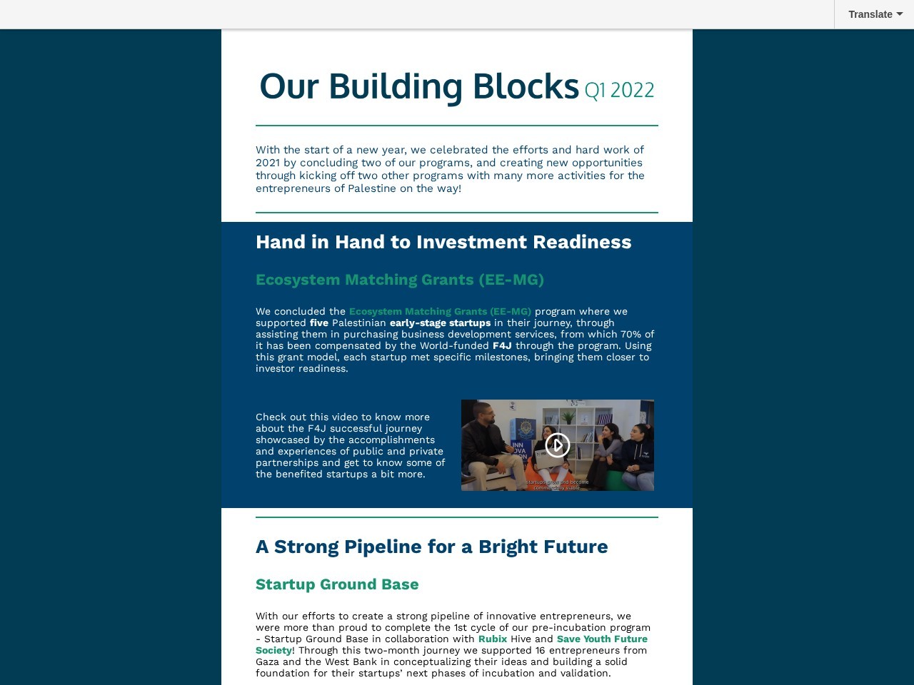 Our Building Blocks Q1 2022